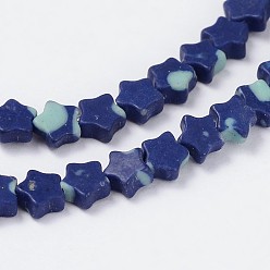 Chrysocolla Synthetical Chrysocolla Star Bead Strands, Dyed, 4x2mm, Hole: 1mm, about 103pcs/strand, 15.3 inch