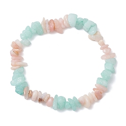 Амазонит Эластичные браслеты для женщин из натуральных бусин амазонита и морганита., внутренний диаметр: 2-1/8 дюйм (5.5 см)