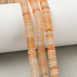 Papaya Látigo Teñidos naturales blancas perlas de jade hebras, rondelle lisa, PapayaWhip, 6.5x2 mm, agujero: 1.1 mm, sobre 167 unidades / cadena, 14.76'' (37.5 cm)