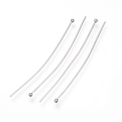 Stainless Steel Color 304 Stainless Steel Ball Head pins, Stainless Steel Color, 50x0.7mm, 21 Gauge, Head: 2mm