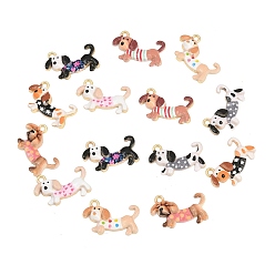 (52) Непрозрачная лаванда Подвески из эмали и сплава, собака прелести, разноцветные, 14.5~15x23.5x3.5 мм, отверстие : 2 мм