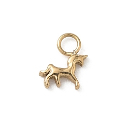 Golden 304 Edelstahl Reize, Einhorn-Anhänger, golden, 7x6.5x1.5 mm, Bohrung: 1.8 mm
