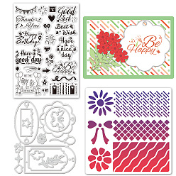 Mixed Shapes 1 трафареты для резки штампов из углеродистой стали, с 1 штампами из листового ПВХ, 1 Трафареты для рисования домашних животных из ПК, разнообразные, штампы: 210x143x3 мм