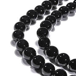Black Synthetic Black Stone Beads Strands, Dyed, Round, Black, 10mm, Hole: 1mm, about 39pcs/strand, 14.5~15 inch