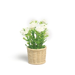 Белый Пластиковые цветочные растения миниатюрные украшения, аксессуары для кукольного домика с микро-ландшафтом, притворяясь опорными украшениями, белые, 55x37 мм