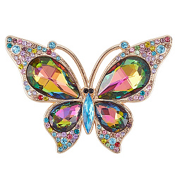 Разноцветный 1кабошоны из поликарбонатного сплава со стразами, бабочка, золотой свет, красочный, 45x62.5x7.5 мм