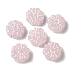 Снежный Непрозрачные бусины лэмпворк, цветок, снег, 15x6 мм, отверстие : 1 мм, Около 45~55 шт / 100 г