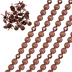 Красная Медь 5Декоративная лента для цветов на сумках, с помощью железных обивочных гвоздей, для аксессуаров для дивана, Красная медь, 1000x11x3 мм, Винт: 16x11 мм