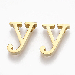 Letter Y 304 Stainless Steel Pendants, Golden, Letter, Letter.Y, 12x11x3mm, Hole: 1.8mm