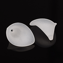 Blanc Givrées coupelles acrylique, perles de fleur de trompette, fleur, blanc, 25x15x19.5mm, trou: 1 mm, environ 800 pcs / 500 g