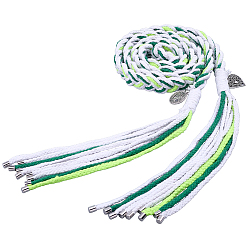 White Cotton Cord Composite Board Wrist Corsages for Wedding, Party Decorations, with Alloy Pendant, White, 1780mm