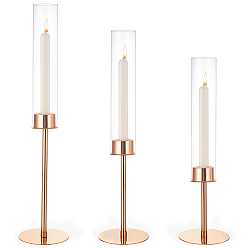 Platinum & Light Gold Железный подсвечник, для любителей свечей, романтическая свадьба, Рождественская вечеринка, разнообразные, платина и светлое золото, готовая продукция: 460x100 мм, 410x100 мм, 360x100 мм, 3 шт / комплект