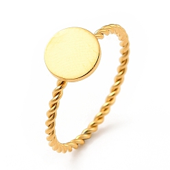 Круглые 304 перстень с печаткой из нержавеющей стали, витое круглое кольцо для женщин, круглый узор, круглый : 8 мм, размер США 7 1/4 (17.5 мм)