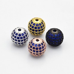 (52) Непрозрачная лаванда CZ латунные микро проложить класса AAA синего цвета кубического циркония круглых бусин, без кадмия, без никеля и без свинца, разноцветные, 6 мм, отверстие : 1 мм