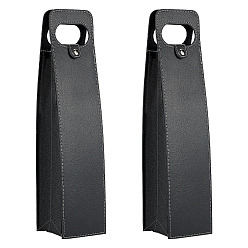 Черный Подарочные мешочки для вина из искусственной кожи с отверстием для ручки, чёрные, 40.5x9.05x0.9 см