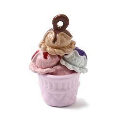Ice Cream Подвески из эмали и сплава, пищевые чары, мороженое прелести, 19.5x12x9.5 мм, отверстие : 1 мм
