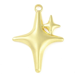 Настоящее золото 18K 304 подвески из нержавеющей стали, звезда очарование, реальный 18 k позолоченный, 36x26x3.5 мм, отверстие : 3 мм