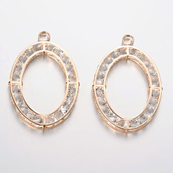 Golden Oval Eisen Strass große Anhänger, golden, 67x45x5 mm, Bohrung: 6 mm
