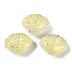 Лимонный шифон Бусы лэмпворк ручной работы, формы раковины, лимонный шифон, 16~16.5x12~13x9~10 мм, отверстие : 1.2 мм, около 25 шт / нитка, 16.14'' (41 см)
