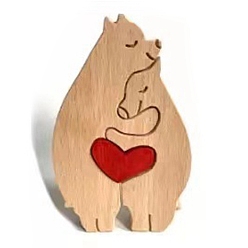 Медведь День матери деревянные семейные объятия статуи орнамент, украшение дома, медведь, 99x20x150 мм