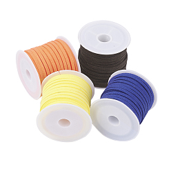 (52) Непрозрачная лаванда 3 шнур из искусственной замши мм, искусственная замшевая кружева, разноцветные, 3x1.5 мм, около 5.46 ярдов (5 м) / рулон, 4 рулонов / набор