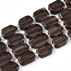 Ice Obsidian Natural Ice Obsidian Beads Strands, with Seed Beads, Rectangle, 11~13.5x8~9x4~5.5mm, Hole: 0.9mm, seed beads: 3x3x2, about 27~28pcs/strand, 15.35''(39cm)