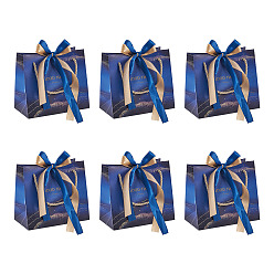 Средно-синий Прямоугольник со словом бумажные ручные сумки, с нейлоновой ручкой и лентой, для хранения подарочной упаковки, светло-синий, 16x18x0.7 см