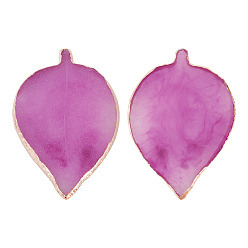 Сливовый 1 Палитра цветов, имитирующая агат из поликарбонатной смолы, для макияжа косметический инструмент для ногтей, Форма листа с золотым краем, слива, 11.5~11.7x7.7~7.8x0.8~1 см