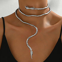 Платина Железные колье-чокеры в форме змеи, платина, 35.43 дюйм (90 см)