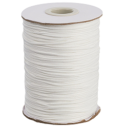 Белый 1 рулон экологичного корейского вощеного полиэфирного шнура, макраме ремесленная нить для изготовления ювелирных изделий, круглые, белые, 1 мм, около 169.51~174.98 ярдов (155~160 м) / рулон