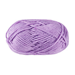 Lilac 25G Acrylic Fiber Yarns, for Knitting & Crochet, Round, Lilac, 2mm