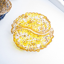 Желтый Кварц Тарелка для хранения в форме крыла ангела из смолы, с натуральной желтой кварцевой крошкой внутри для украшения домашнего офиса, 123x70x23 мм