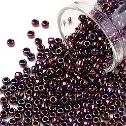(503) High Metallic Dark Amethyst Toho runde Rocailles, japanische Rocailles, (503) hochmetallischer dunkler Amethyst, 8/0, 3 mm, Bohrung: 1 mm, über 222pcs / Flasche, 10 g / Flasche