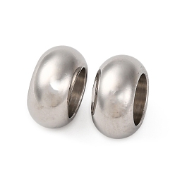 Нержавеющая Сталь Цвет 304 из нержавеющей стали европейские шарики, бусины с большим отверстием, рондель, цвет нержавеющей стали, 10x5 мм, отверстие : 6 мм