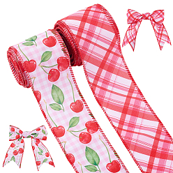 Красный 5 лента из полиэстера в ярдах, с железной окантовкой, для одежды платье швейные принадлежности, красные, 2-1/2 дюйм (63 мм)