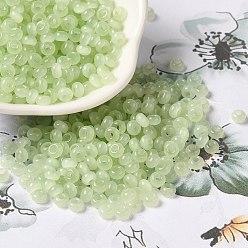 Светло-зеленый Стеклянные бусины прозрачных цветов, рондель, светло-зеленый, 6/0, 4x2.5 мм, отверстие : 1.4 мм, Около 5200 шт / фунт
