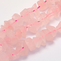 Quartz Rose Naturel a augmenté perles de quartz brins, nuggets, 13~23x10~21x3~18mm, Trou: 2mm, environ 15.7 pouces (40 cm)