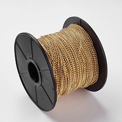 Golden Iron Ball Bead Chains, Soldered, with Spool, Golden, 2mm, about 328.08 Feet(100m)/roll