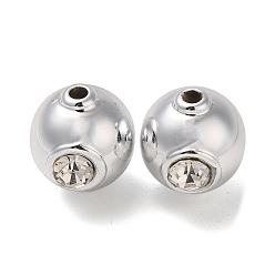 Платина Ccb пластик со стразами, круглые, платина, 18x18x16 мм, отверстие : 3 мм