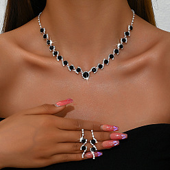 Реактивный Самолет Комплект из плоской круглой латунной цепочки со стразами и серег-гвоздиков для женщин, струя, 300 мм