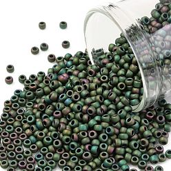 (707) Matte Color Iris Peridot TOHO Round Seed Beads, Japanese Seed Beads, (707) Matte Color Iris Peridot, 11/0, 2.2mm, Hole: 0.8mm, about 1110pcs/bottle, 10g/bottle