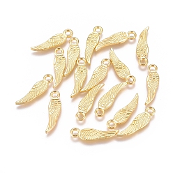 Золотой Тибетском стиле сплава крыла шармов, без свинца и без кадмия, золотые, 17x5x1 мм, Отверстие : 2 мм , около 2530 шт / 1000 г