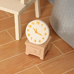 Белый Часы и шкафчик мини модель из смолы, аксессуары для кукольного домика с микро-ландшафтом, притворяясь опорными украшениями, белые, 15x15x11 мм