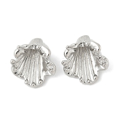 Платина Шапочки и конусы для бусин, латунные, цветок, платина, 14.5x13.5x2.5 мм, отверстие : 1.2 мм