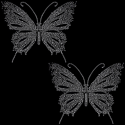 Colorful 2Pcs Resin Hotfix Rhinestone, Iron on Appliques, Costume Accessories, for Clothes, Bags, Pants, Butterfly, Colorful, 340x290x1mm
