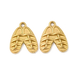 Настоящее золото 18K Ионное покрытие (ip) 304 подвески из нержавеющей стали, подвески для сандалий, реальный 18 k позолоченный, 17x14x2.5 мм, отверстие : 1.6 мм