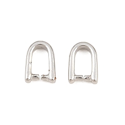 Platino Fianzas pizca selección latón hielo, chapado en rack, larga duración plateado, sin plomo y el cadmio, Platino, 7x4.5x1.5 mm