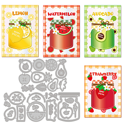 Other Fruits Углеродистая сталь разрезает трафареты, для diy scrapbooking, Фотоальбом, декоративная бумага для тиснения, цвет нержавеющей стали, фрукты, 83~147x61~90x0.8 мм, 3 шт / комплект
