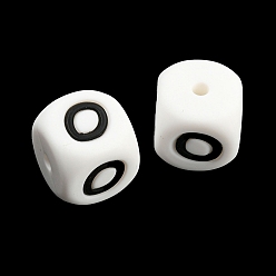 Letter O 20Pcs White Cube Letter Silicone Beads 12x12x12mm Square Dice Alphabet Beads with 2mm Hole Spacer Loose Letter Beads for Bracelet Necklace Jewelry Making, Letter.O, 12mm, Hole: 2mm