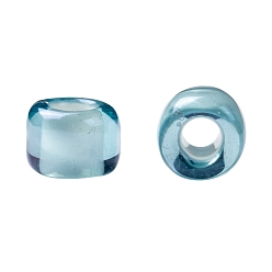 (930) Inside Color Light Aqua/White Lined TOHO Round Seed Beads, Japanese Seed Beads, (930) Inside Color Light Aqua/White Lined, 8/0, 3mm, Hole: 1mm, about 1110pcs/50g